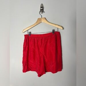 Vintage Christian Dior DIOR Men’s 100% Silk Red Shorts Elastic Waist L/XL 1086